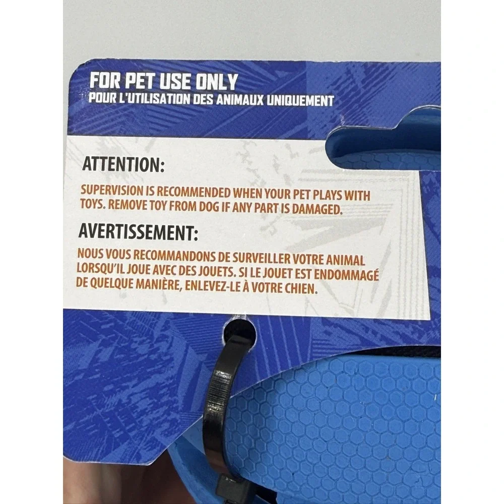 Nerf Dog Squeak & Crunch Ball 3 inch Blue Rubber Dog Toy 1111-1601